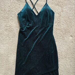 Shimmering Teal Strapless Dress